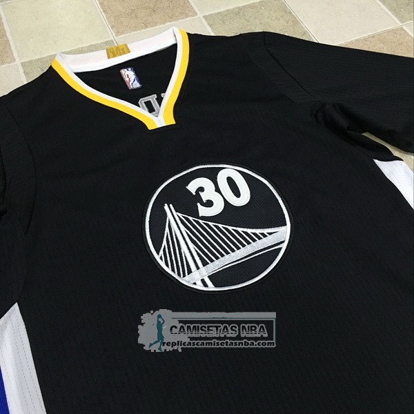 Camiseta Autentico Manga Corta Warriors Curry Negro